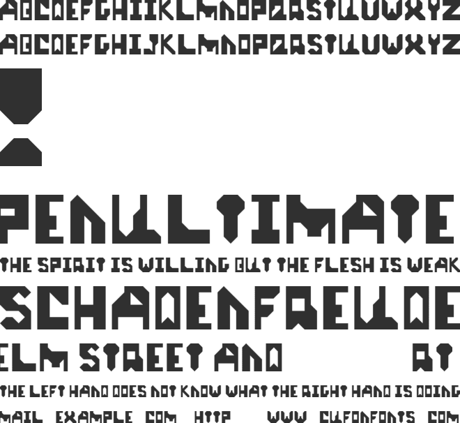 Start Up font preview