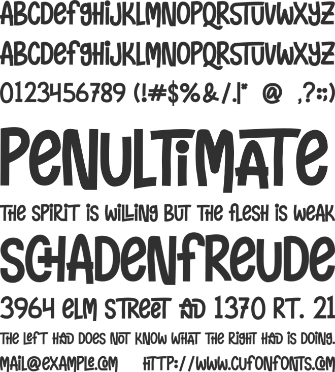 Naughty Monster font preview