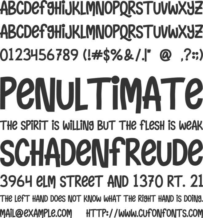 Naughty Monster font preview