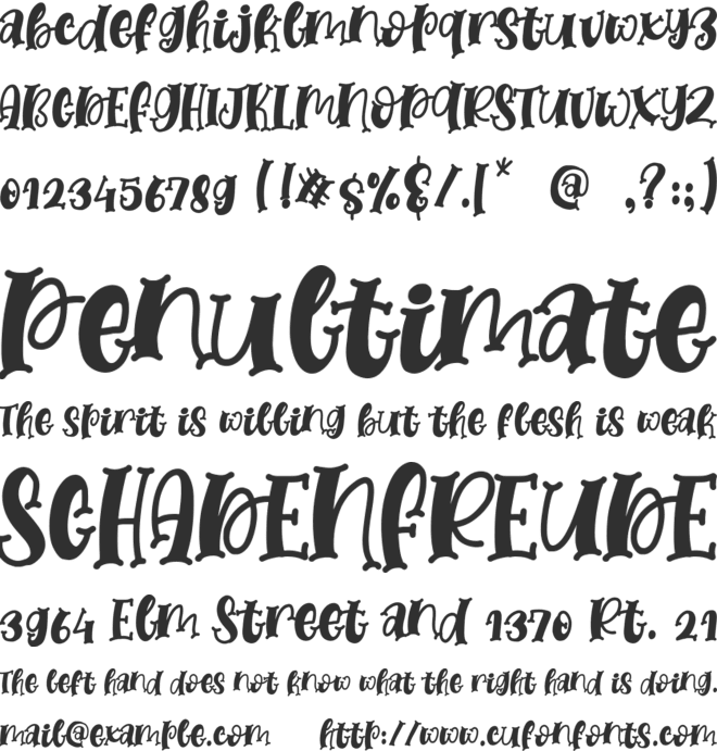 Sunday Craft font preview