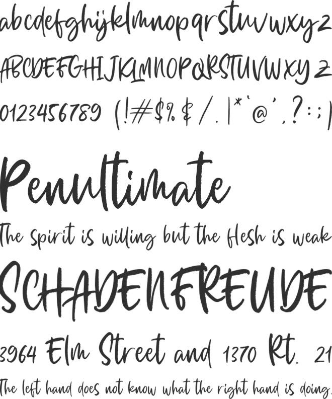 Bella Millies Personal Use font preview