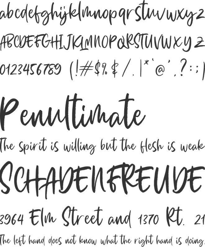 Bella Millies Personal Use font preview