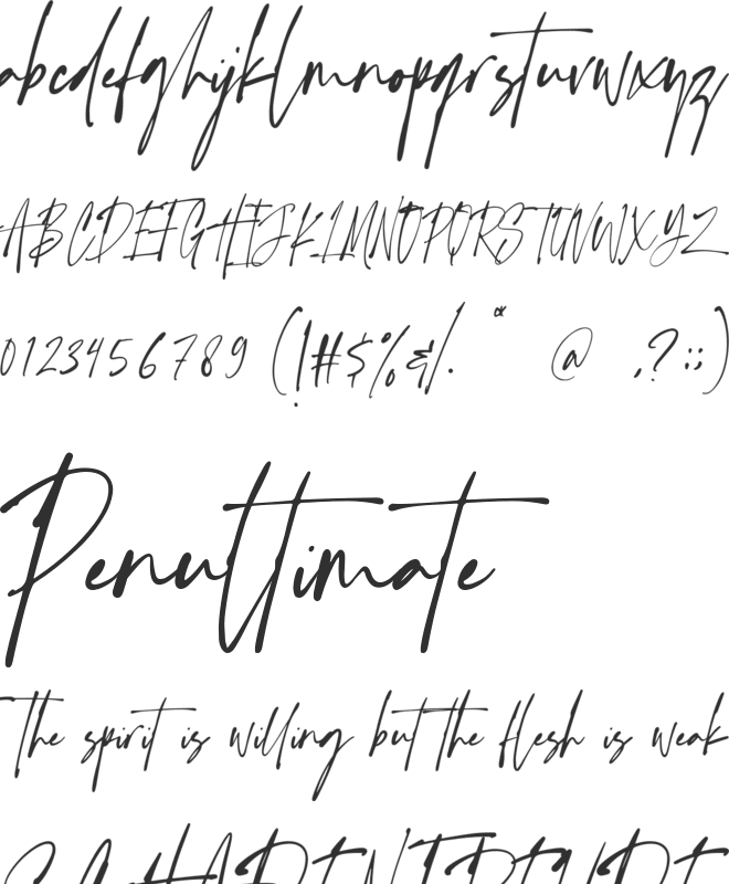 Handsetting font preview