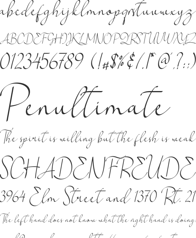 Sweety Meilita font preview