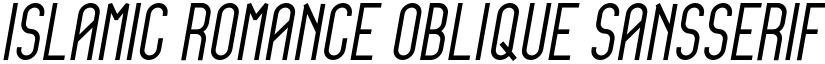 Islamic Romance Oblique SansSerif font