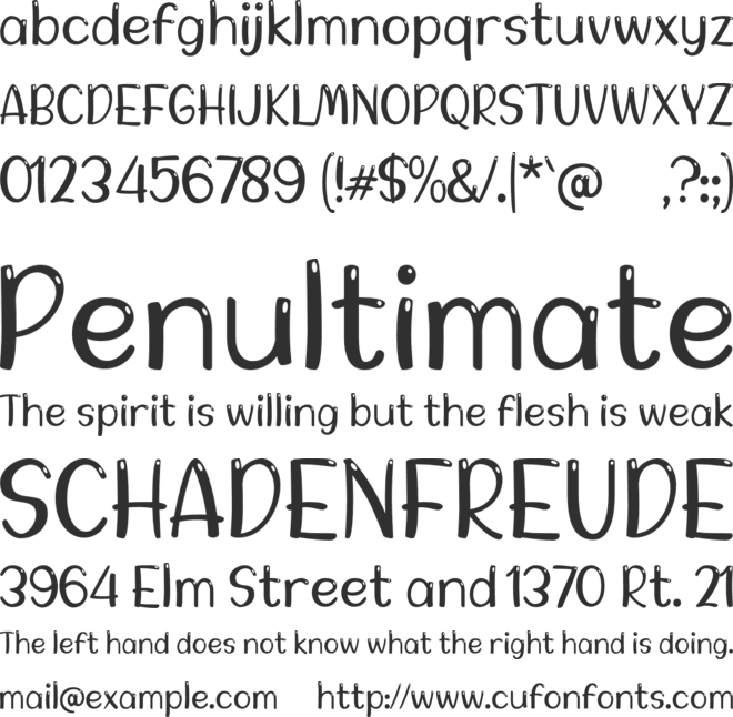 a Arbei Berry font preview