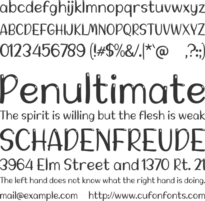 a Arbei Berry font preview