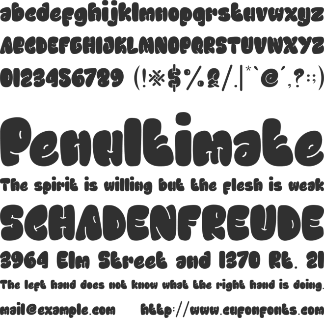 Chewy Inside font preview