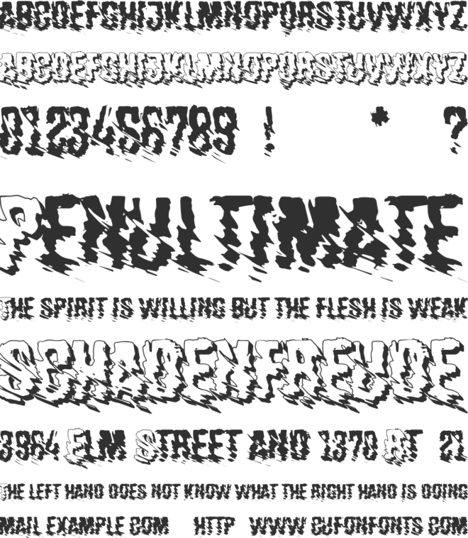 horrorCORE font preview