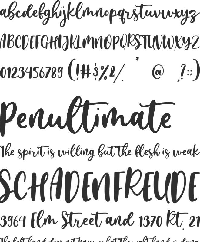almost lonely font preview