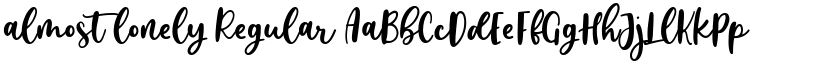 almost lonely Regular font