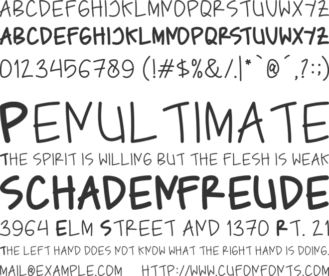 Caferesto font preview