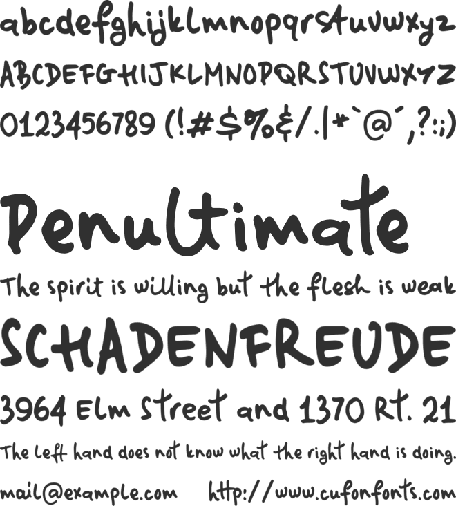 EasyNotes font preview