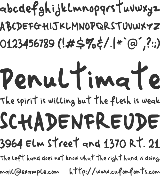 EasyNotes font preview