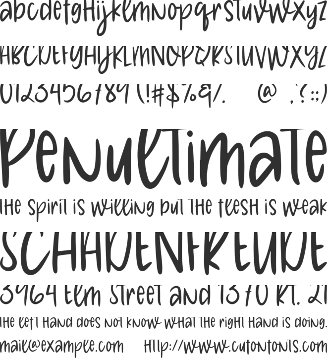 Cute Melody font preview