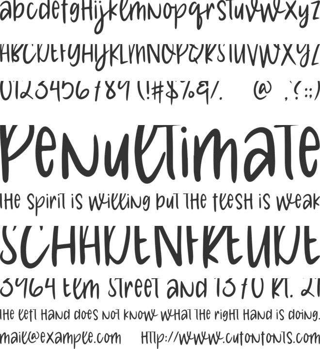 Cute Melody font preview