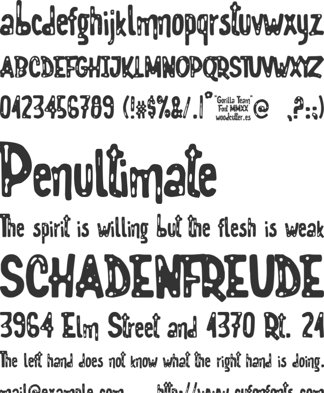 Gorilla Team font preview