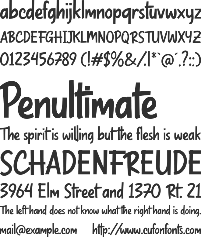 Nothing Much font preview