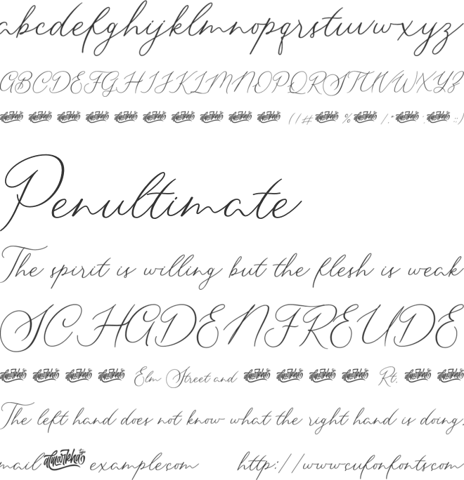 Seathera font preview