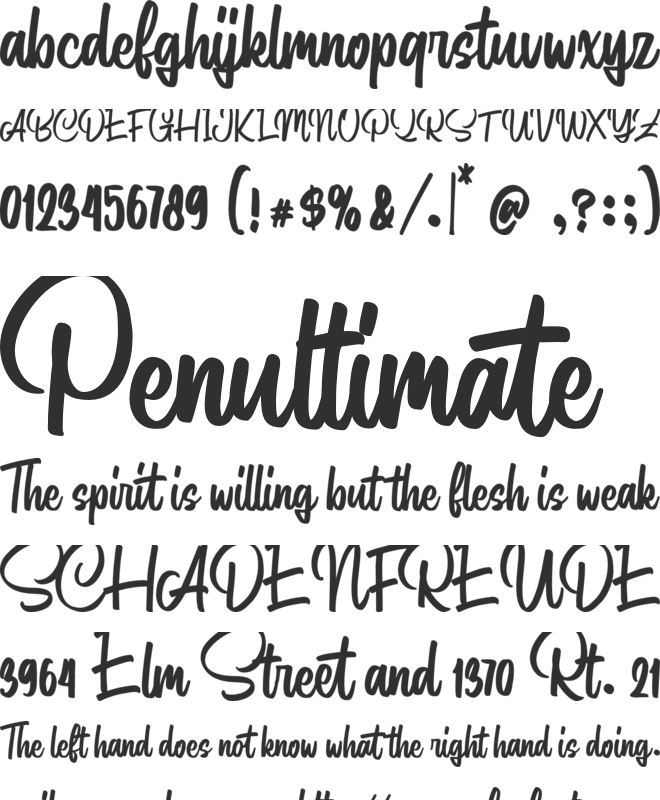 Pathita Script font preview