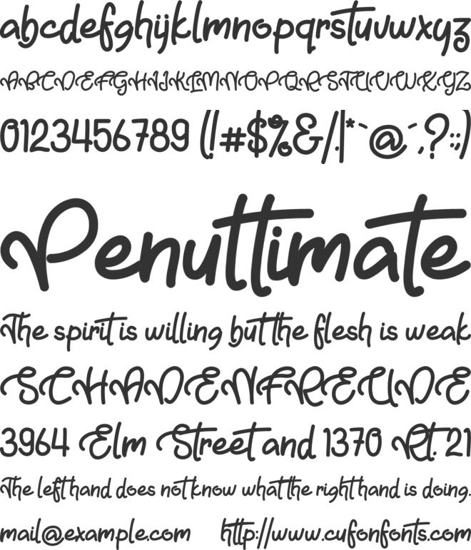 Baby Gumbout font preview