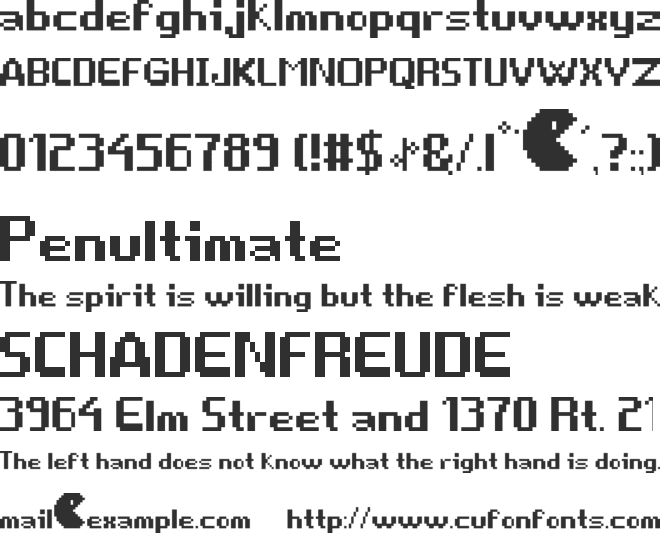 Game Over font preview