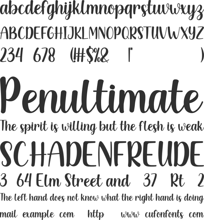 Creamy Chocolate font preview