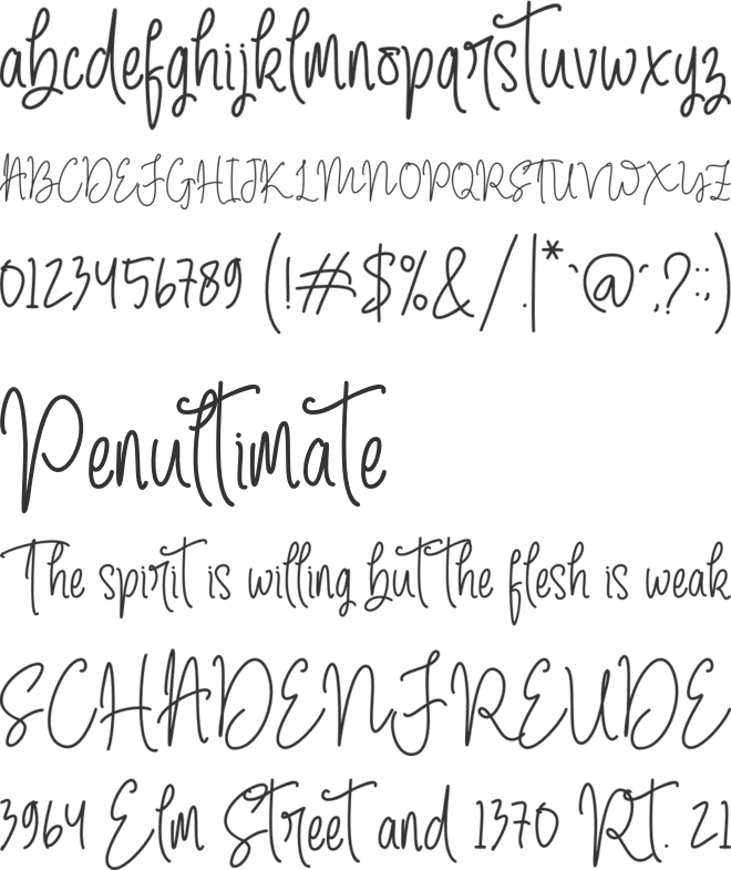 The Amstrong font preview