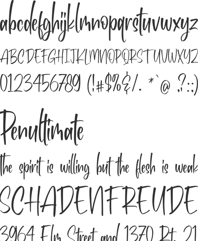 Benchey font preview