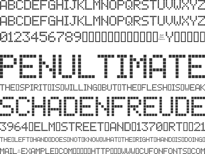 LCD Phone font preview