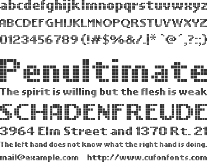 LL Pixel font preview