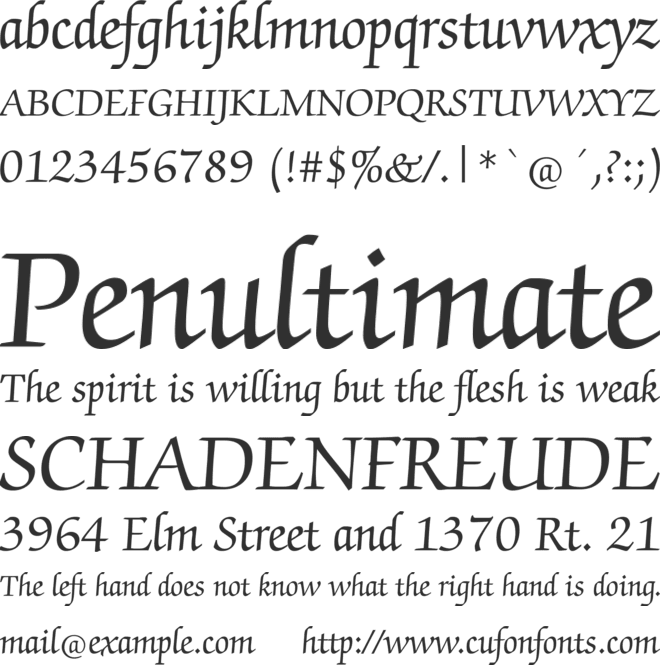 show the font zapf chancery bold