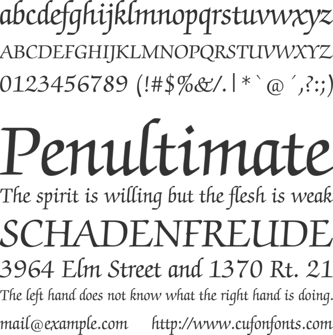 show the font zapf chancery bold