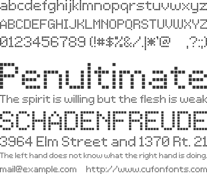 LCD Dot font preview