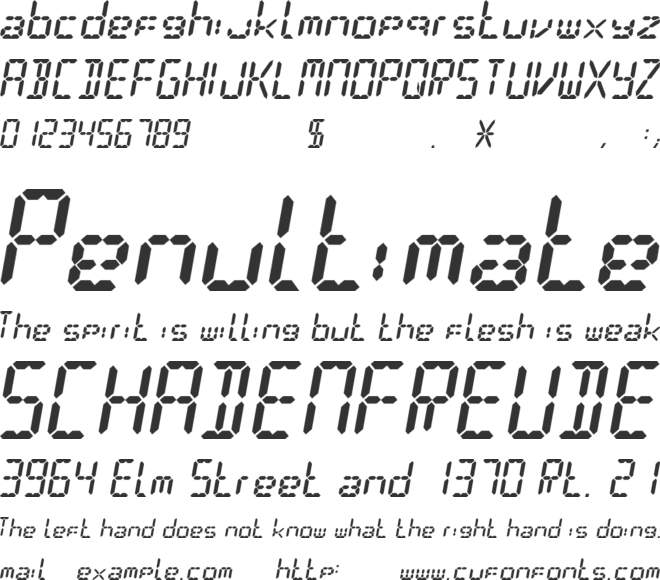 Digit font preview