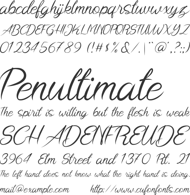Brushline font preview