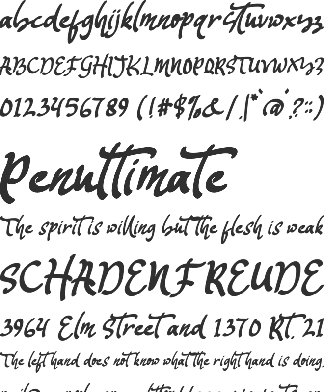 Mustango font preview