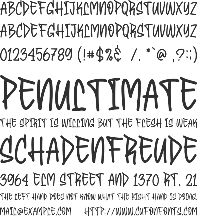 Bembies font preview