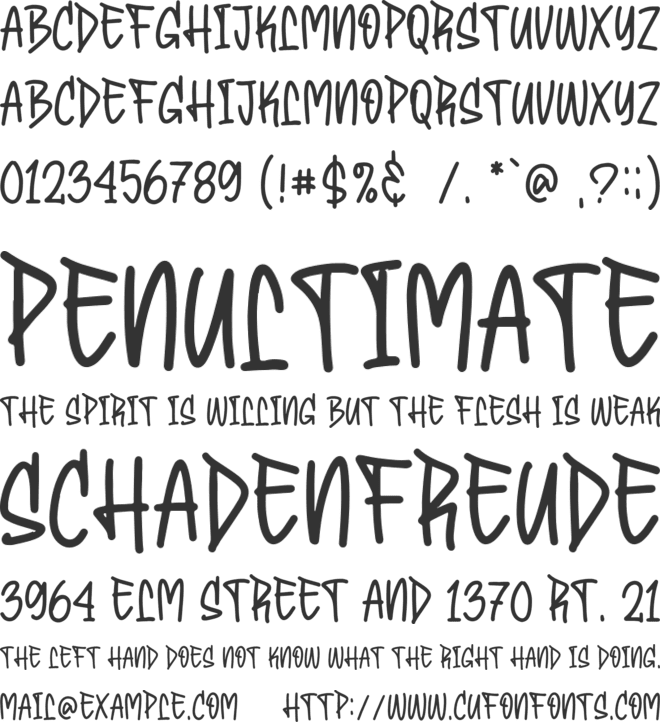 Bembies font preview