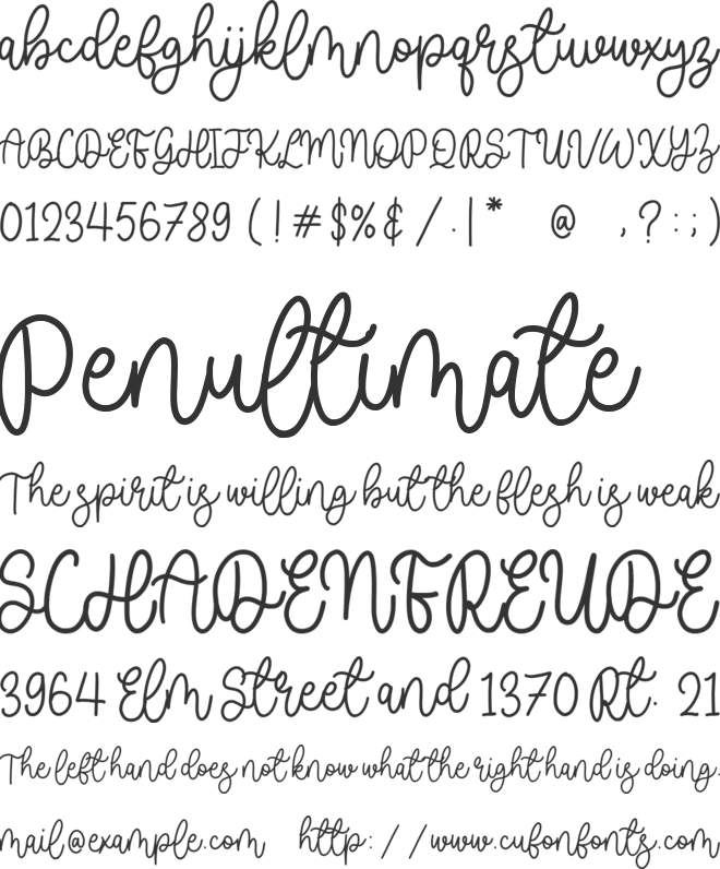 Madelief font preview