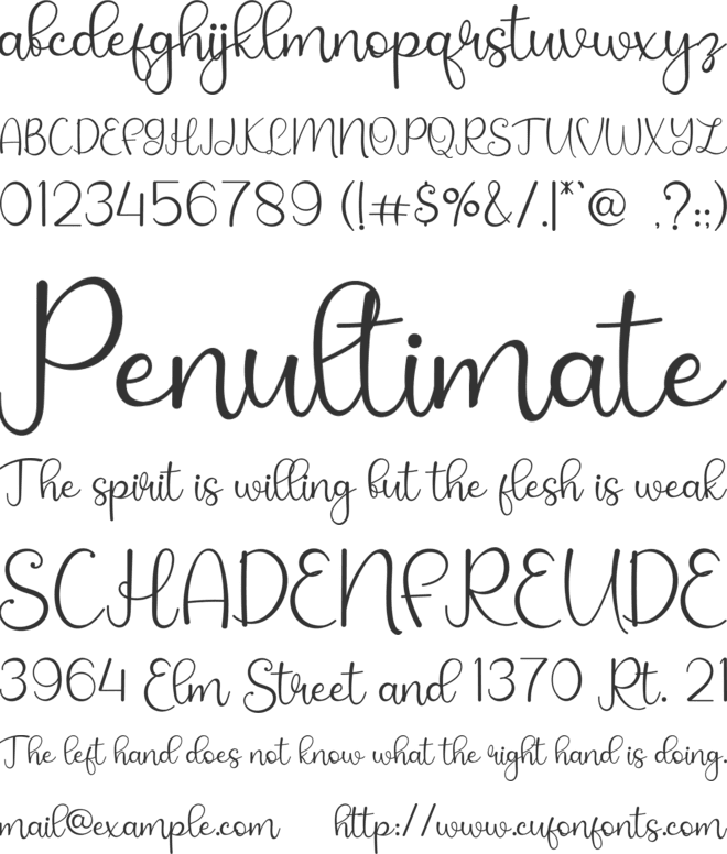 Soffnia font preview