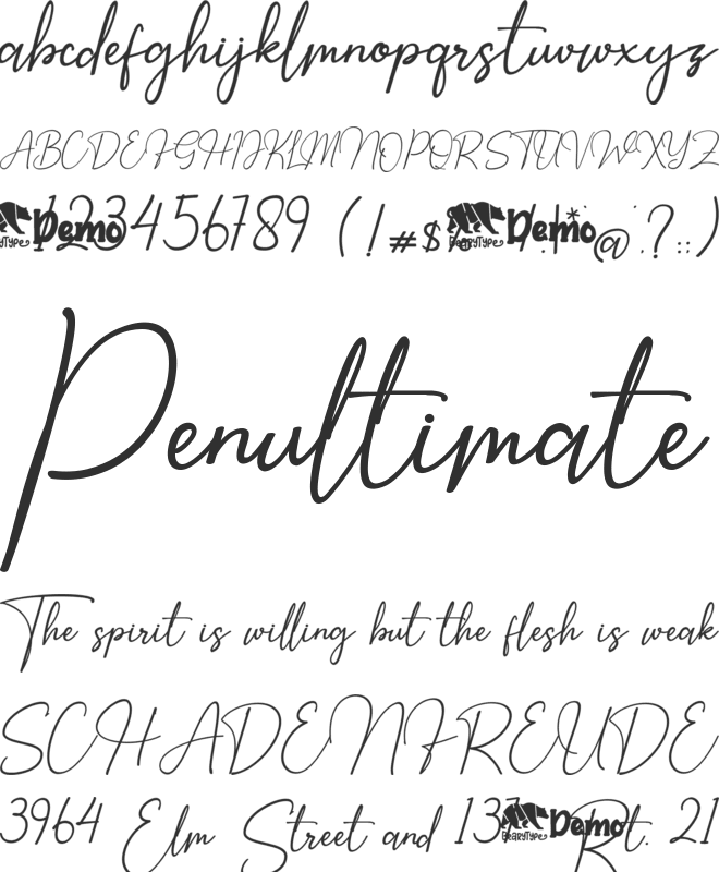 Hardiness font preview