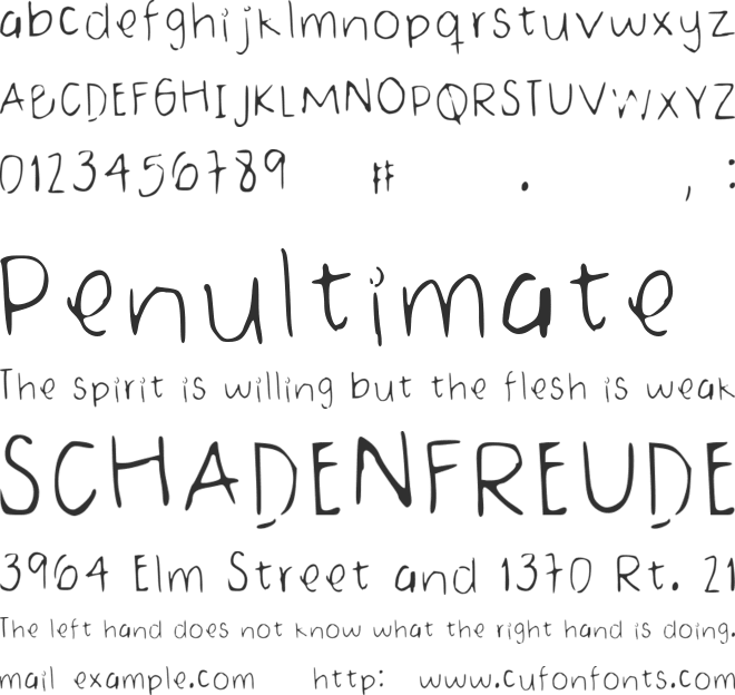 Normal Handwriting font preview