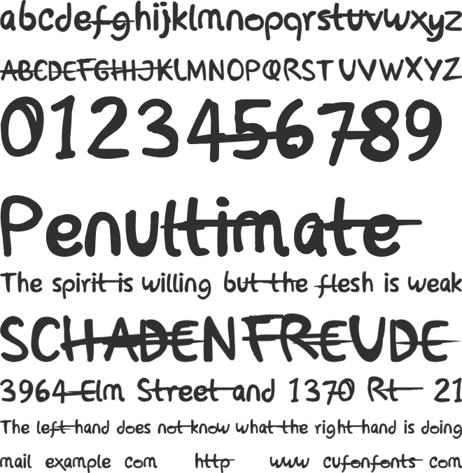 OhMyHand Trial font preview