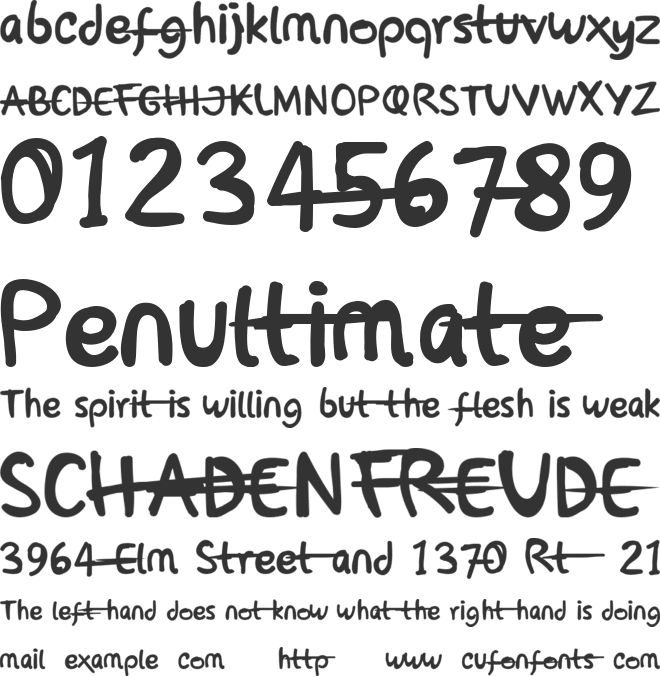 OhMyHand Trial font preview