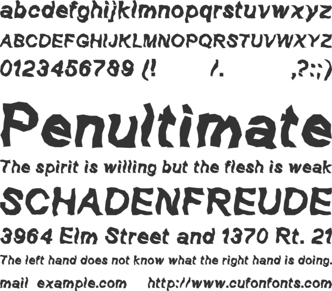 Distress font preview