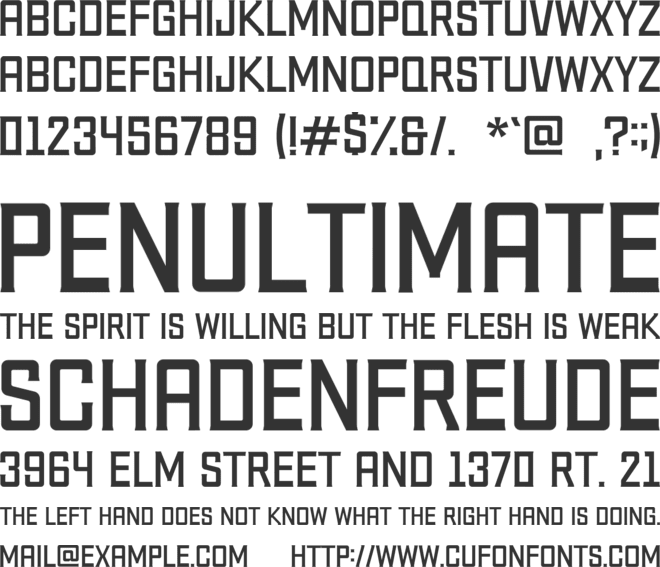 Uniform font preview