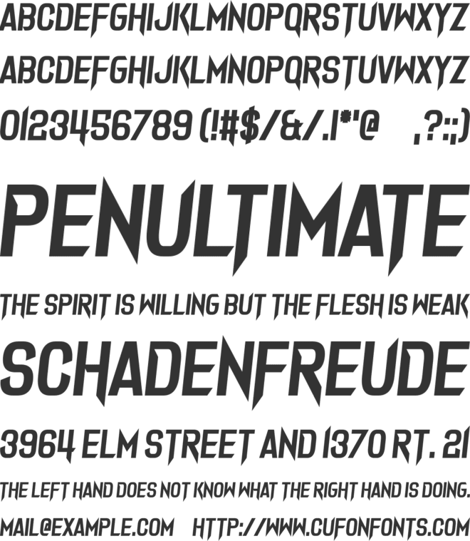 Dark Seed font preview