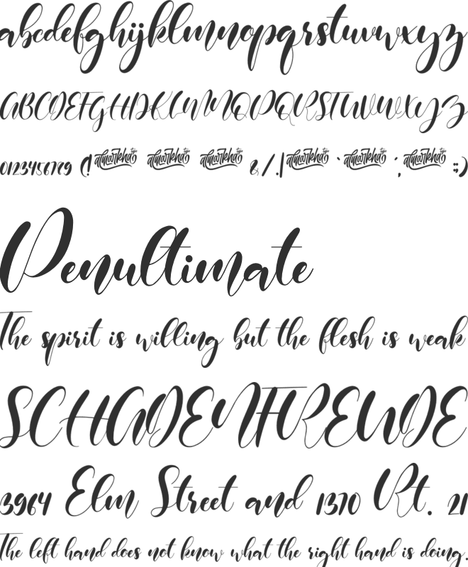 beneficha font preview