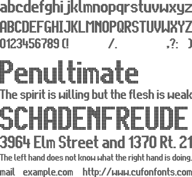 Citaro Voor (Dubbele hoogte, breed) font preview